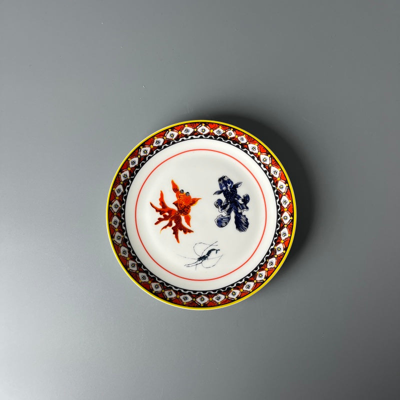 Fine Bone China plates of East Meets West Castle & Koi