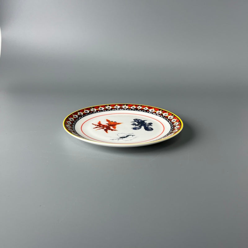 Fine Bone China plates of East Meets West Castle & Koi