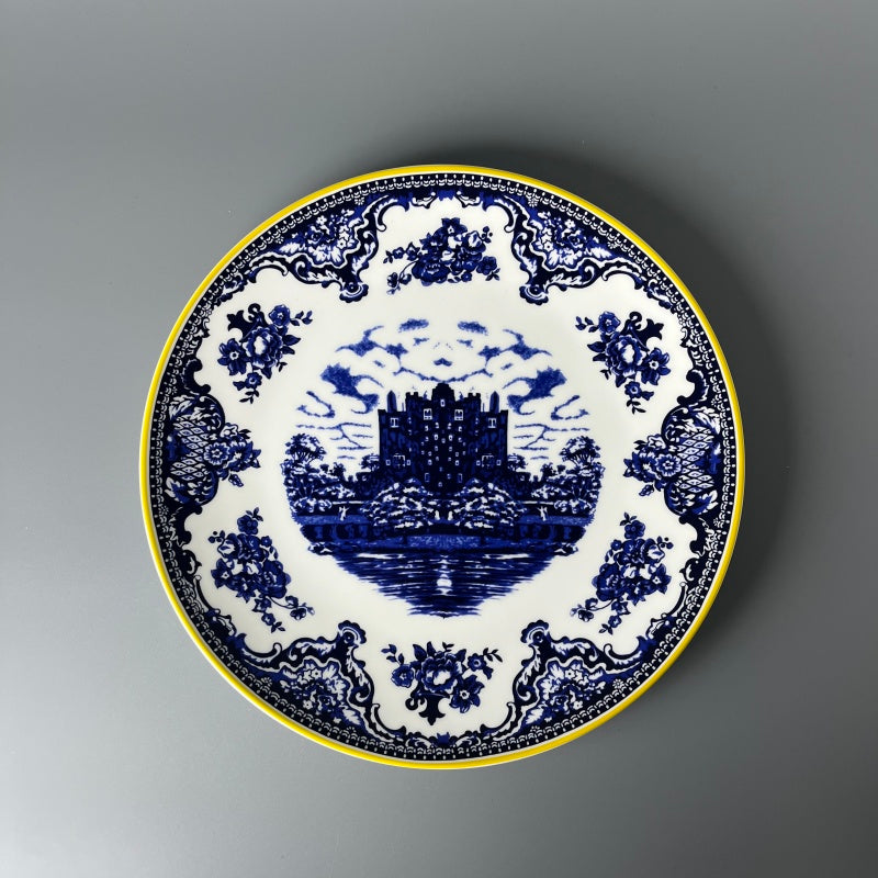 Fine Bone China plates of East Meets West Castle & Koi