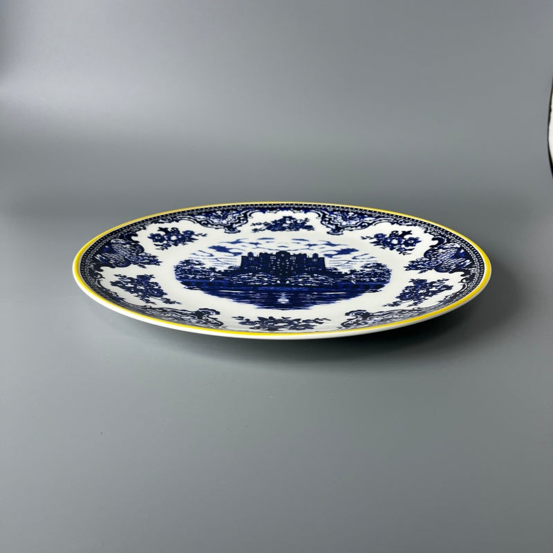 Fine Bone China plates of East Meets West Castle & Koi