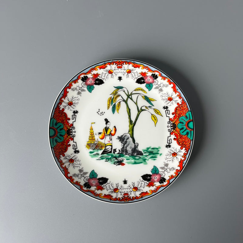 Bone China Plates of East and West Greenware & Famille Rose Fusion Plate