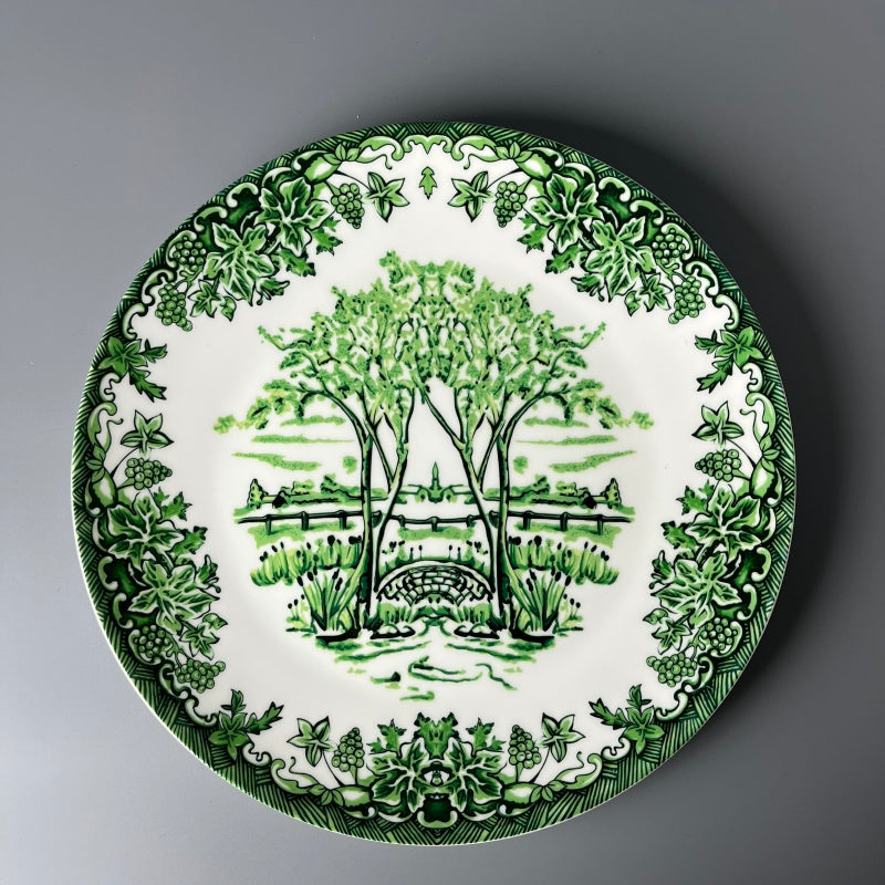 Bone China Plates of East and West Greenware & Famille Rose Fusion Plate